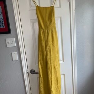 Elegant Yellow wide leg romper